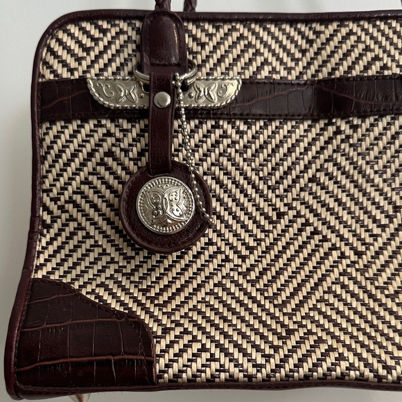 Bueno Brown and Cream Checkered Shoulder Bag - Picture 2 of 14